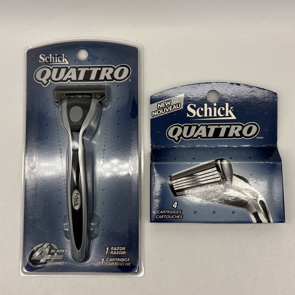 Schick Quattro Razor And  Blades / Cartridges 4-pack - NEW in BOX
